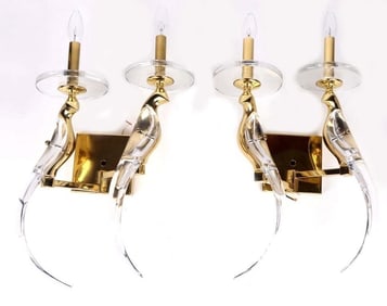 NULCO CONTEMPORARY BIRDS OF PARADISE SCONCES PAIR