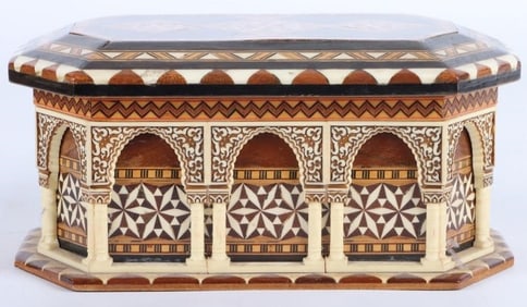SPANISH INLAID MOASAIC WOODEN MARQUETRY BOX