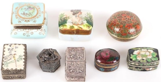 COLLECTION OF UNIQUE TRINKET BOXES - LOT OF 8