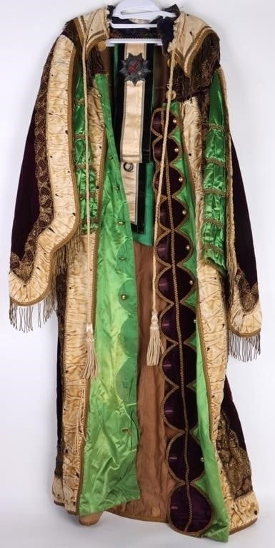 MASONIC KNIGHT'S TEMPLAR 19TH C. CEREMONIAL ROBE (1 of 7)