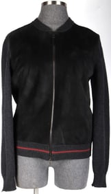 VINTAGE GUCCI 1990'S WOOL & LEATHER XL MENS JACKET