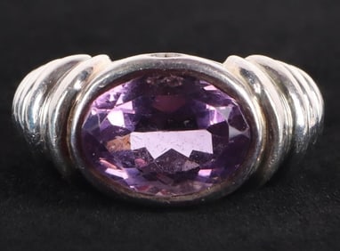 STERLING SILVER AMETHYST RING