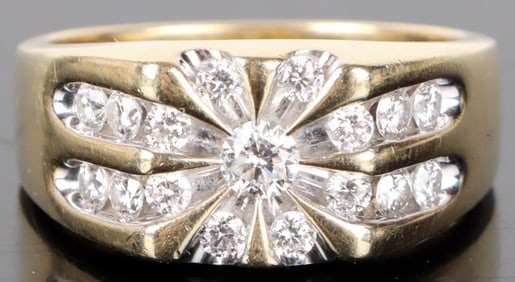 MEN'S 1.0CTW VVS D COLOR LAB DIAMOND 10K GOLD RING