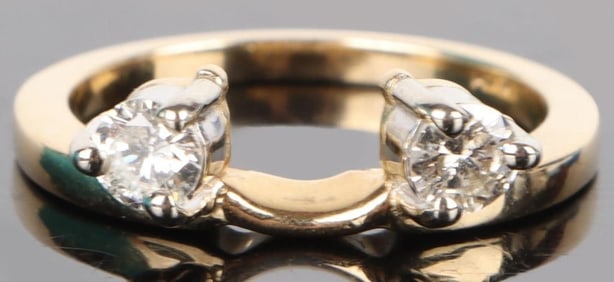 0.50CTW ROUND DIAMOND 14K YELLOW GOLD RING GUARD