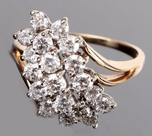 2.09CT DIAMOND 14K YELLOW GOLD LADIES RING