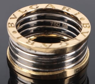 18K YELLOW & WHITE GOLD BVLGARI B. ZERO 1 RING