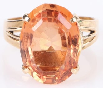 18K GOLD 17CT MADEIRA CITRINE LADIES RING