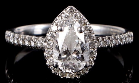 JAMES ALLEN 1CT PEAR SHAPED LADIES WEDDING SET GIA