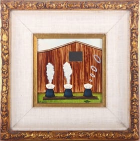 FRANK WHIPPLE SIGNED 'SMOKE RINGS' OIL PAINTING