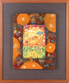 ZBYSZEK & T. KOZIOL SIGNED 'SWEET LIPS' OIL FRAMED