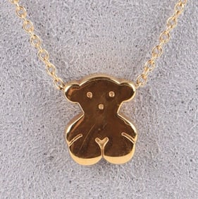 18K YELLOW GOLD TOUS BEAR MOTIF LADIES NECKLACE