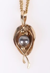 LADDA BIHLER VINTAGE 14K GF DESIGNER NECKLACE