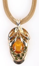 BEAUTIFUL VINTAGE GOLD-TONE FASHION NECKLACE