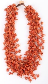 BEAUTIFUL 14 STRAND VINTAGE RED CORAL NECKLACE