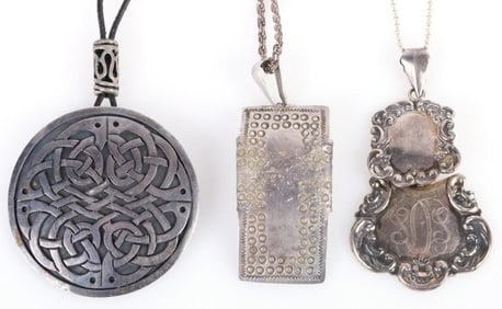 VINTAGE STERLING SILVER NECKLACES (3 TOTAL)