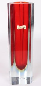 MURANO ART GLASS SOMMERSO FLAVIO POLI 11.5' VASE