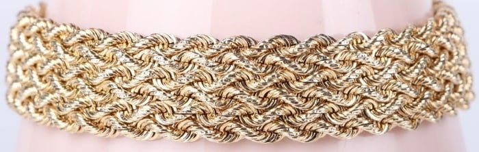 14MM ROPE CHAIN 14K YELLOW GOLD MEN'S BRACELET