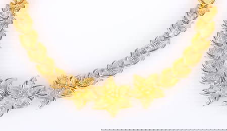 24K GOLD FLOWER CHAIN DESIGN LADIES BRACELET