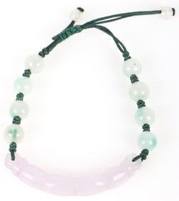 CHINESE LAVENDER & GREEN JADE LADIES BRACELET
