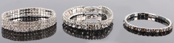 BEAUTIFUL VINTAGE RHINESTONE BRACELETS (3)