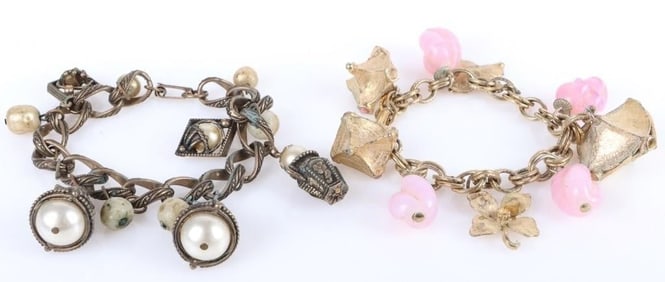 UNIQUE VINTAGE LADIES CHARM BRACELETS (2)