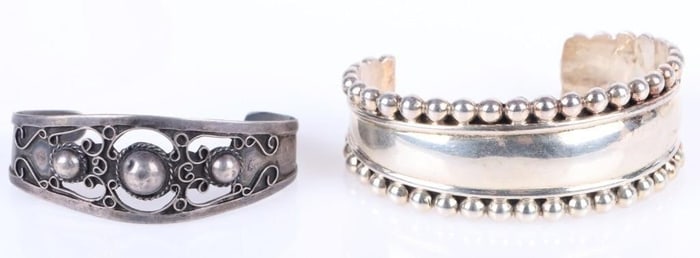 ANTIQUE MEXICAN STERLING SILVER LADIES CUFFS