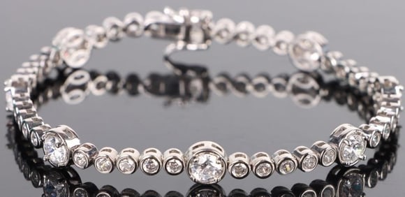 GORGEOUS STERLING SILVER CZ TENNIS BRACELET