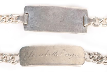 MALE & FEMALE STERLING SILVER NAMEPLATE BRACELETS