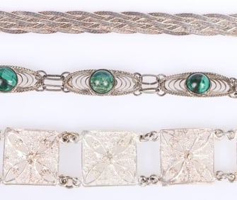 STERLING SILVER FILIGREE LADIES BRACELETS