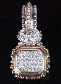 AVAHAN STERLING SILVER & 14K GOLD DIAMOND PENDANT