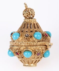 VINTAGE FLORENZA GOLD TONE HINGED LOCKET PENDANT