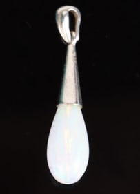 STERLING SILVER & OPAL DROP PENDANT