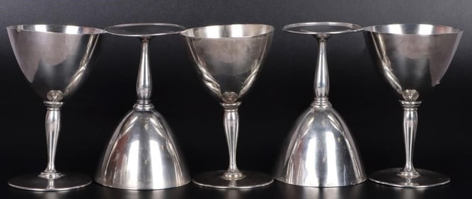 TIFFANY & CO. STERLING SILVER GOBLET SET OF 5