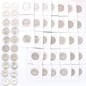 ASSORTED 90% SILVER WASHINGTON QUARTERS - (53)