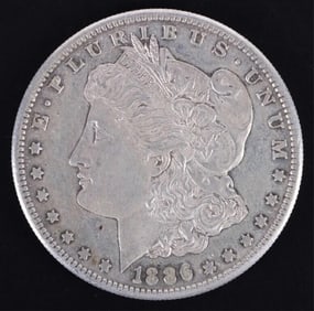RARE 1886 S MORGAN SILVER DOLLAR AU/MS