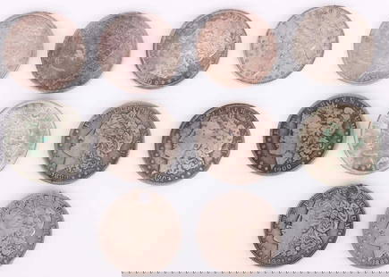 TEN ASSORTED 90% MORGAN SILVER DOLLARS: Ten assorted 90% Morgan Silver Dollars. Condition for each coin ranges from G to MS.Weight: 267.30 GramsCondition: Ranges from Good to Mint State uncirculated.