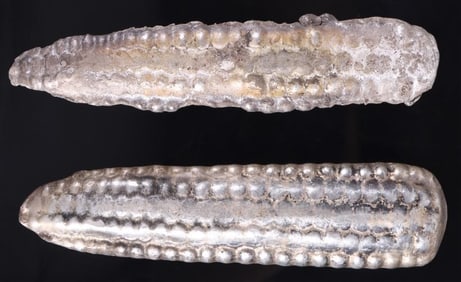 STERLING SILVER MELTED CORN CAST BULLION - (2)