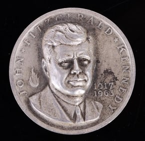 FINE SILVER JFK 1917-1963 COMMEMORATIVE MEDAL
