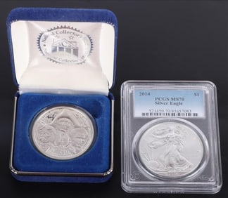 FINE SILVER 1 OZT U.S. BULLION COINAGE - (2)