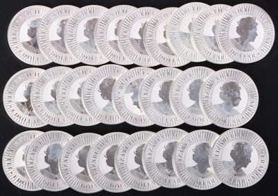 2022 1OZ AUSTRALIAN SILVER KANGAROO 25 COIN ROLL