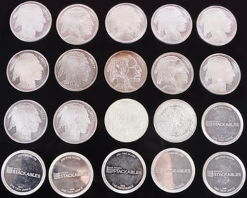 FINE SILVER 1 TROY OZ ROUND BULLION ROLL OF 20