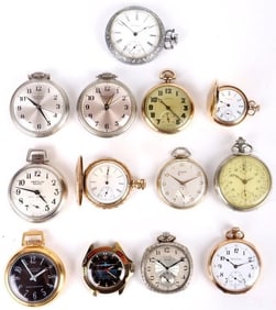 ASSORTED WALTHAM,WESTCLOX POCKET WATCHES (13)