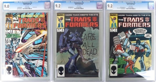 MARVEL TRANSFORMERS #4, 5 & 7 CGC 9.0, 9.2 & 9.2