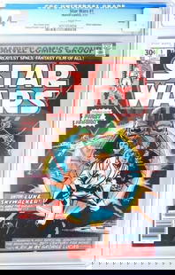 STAR WARS #1 CGC 9.4 - 1977 REPRINT ROY THOMAS: Marvel Star Wars #1 1977 reprint, written by Roy Thomas, beginning of original Star Wars expanded universe, CGC 9.4 new label. Condition: See image. Comic books Marvel Bronze Age (1970-1985) Graded an