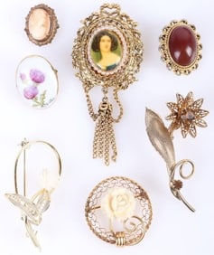 BEAUTIFUL VINTAGE ASSORTED LADIES BROOCHES (7)