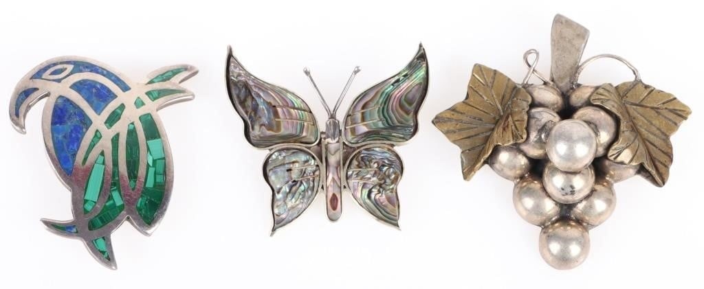 MEXICAN STERLING SILVER LADIES BROOCHES (1 of 5)