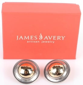 JAMES AVERY STERLING SILVER & 14K GOLD EARRINGS