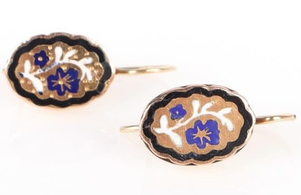 14K YELLOW GOLD FLORAL LADIES EARRINGS