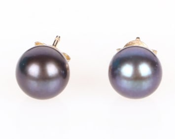 DARK PEARL STERLING SILVER EARRINGS