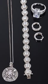STERLING SILVER CUBIC ZIRCONIUM MATCHING SET